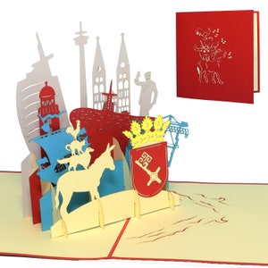 LIN17332, LINPopUp®, carte de vœux 3D POP UP, enveloppe "Bremen" incluse, N222