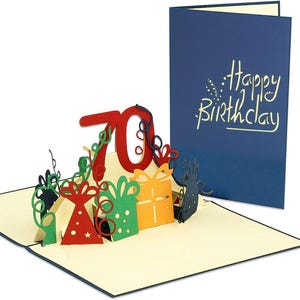 LIN17271, LINPopUp®, POP UP Card, biglietto di compleanno 3D per il 70° compleanno - biglietto di anniversario - biglietto di congratulazioni, N25