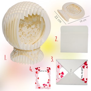 LIN17915, LINPoUp MagicPaper, biglietto pop-up 3D Flowers Garden, senza LED