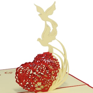 LIN17046, LINPopUp®, Tarjetas POP Up San Valentín, Tarjeta Pop Up Amor, Boda, Tarjetas Plegadas San Valentín, Regalo de Dinero, Corazón Rosa, N77