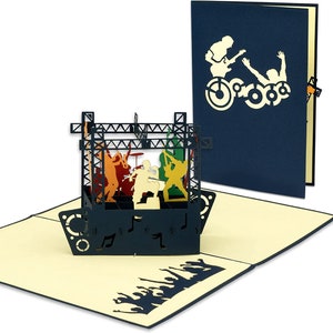 LIN17583, LINPopUp®, Carte POP UP - Carte-cadeau 3D - Chèque-cadeau pour concert, festival musique-événement, Carte pliable, N339