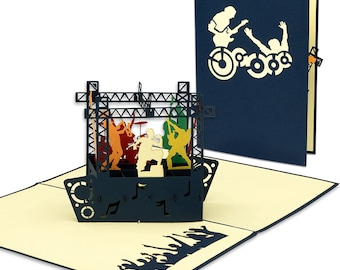 LIN17583, LINPopUp®, Carte POP UP - Carte-cadeau 3D - Chèque-cadeau pour concert, festival musique-événement, Carte pliable, N339