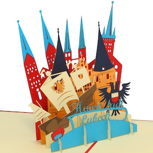 LIN17319, LINPopUp®, cartão de felicitações 3D POP UP, incluindo envelope "Lübeck", N219