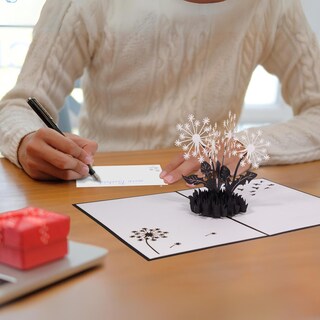 LIN Biglietto Pop-up 3D Soffioni Per Condoglianze, Motivo Floreale, Con Busta, 11,5x17 Cm, N387