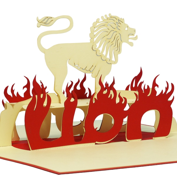 LIN17281, LINPopUp®, carte de vœux 3D POP UP, enveloppe "Lion" incluse, N200