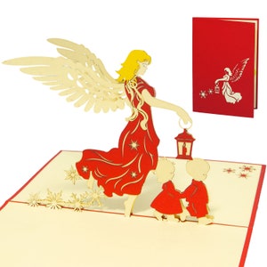 LIN17546, LINPopUp®, POP UP kerstkaarten, pop-up kerst, kerstkaart, 3D-kaarten Kerstmis, engel, lantaarn, Christuskind, N446