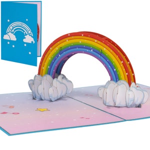 LIN17780, LINPopUp®, biglietto pop-up, biglietto di nozze, biglietti pieghevoli arcobaleno, biglietto di compleanno per bambini, biglietto di auguri arcobaleno, arcobaleno, N28