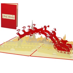 LIN17147, LINPopUp®, carte pop-up 3D, carte de Noël, carte de voeux, nuit de Noël, N428
