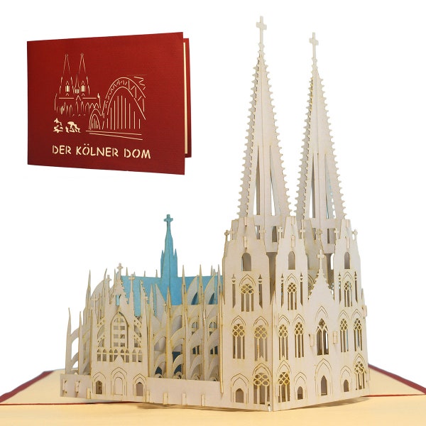 LIN17333, Pop Up Karte, 3D Karte, Grußkarte, Reisegutschein, Stadtbesichtigung, Köln, Kölner Dom, LINPopUp®, N169