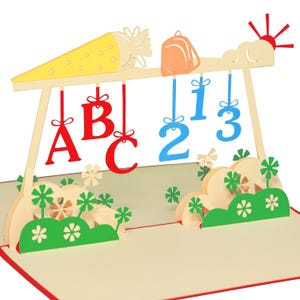 LIN17322, LINPopUp®, Pop Up Karten, Grußkarten, 3D Karten, Pop Up Glückwunschkarten, Glückwunsch, Einschulung, Schulstart, N214