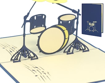 LIN17528, LINPopUp®, Pop Up Cards, Pop Up Cards Music, Birthday Card, Gift Certificate, Drumset, Drum Kit, Drums, N282