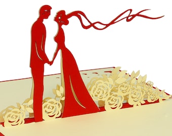 LIN Carte Pop-up – Bouquet De Roses – Carte D'anniversaire 3D