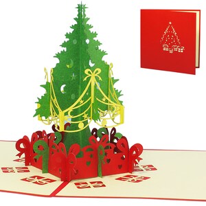 LIN17158, LINPopUp®, Tarjeta Pop Up 3D, Tarjeta de Navidad, Tarjeta de Felicitación, Regalos de Árbol de Navidad, N425