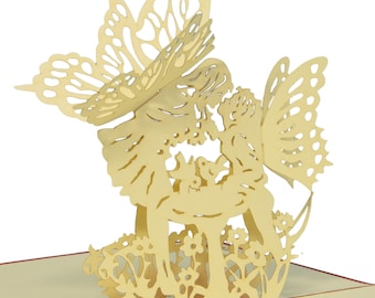 LIN17406, LINPopUp®, Cartes POP Up Saint Valentin, Carte Pop Up Amour, Mariage, Cartes pliées Saint Valentin, Cadeau Argent, Lutins, N68