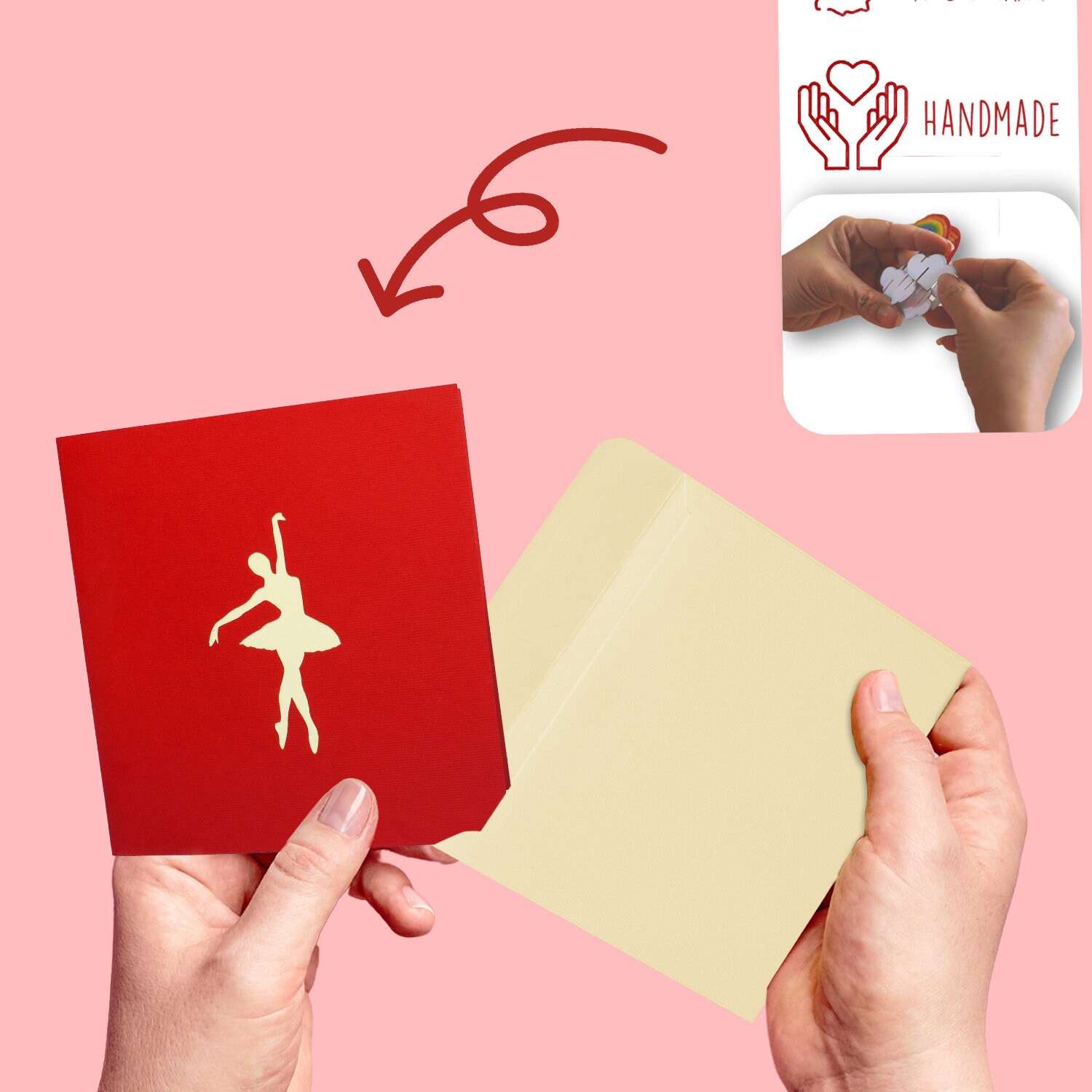 Set of 2 Cartolina D'auguri Tridimensionale 3D Su Biglietti Pop-up
