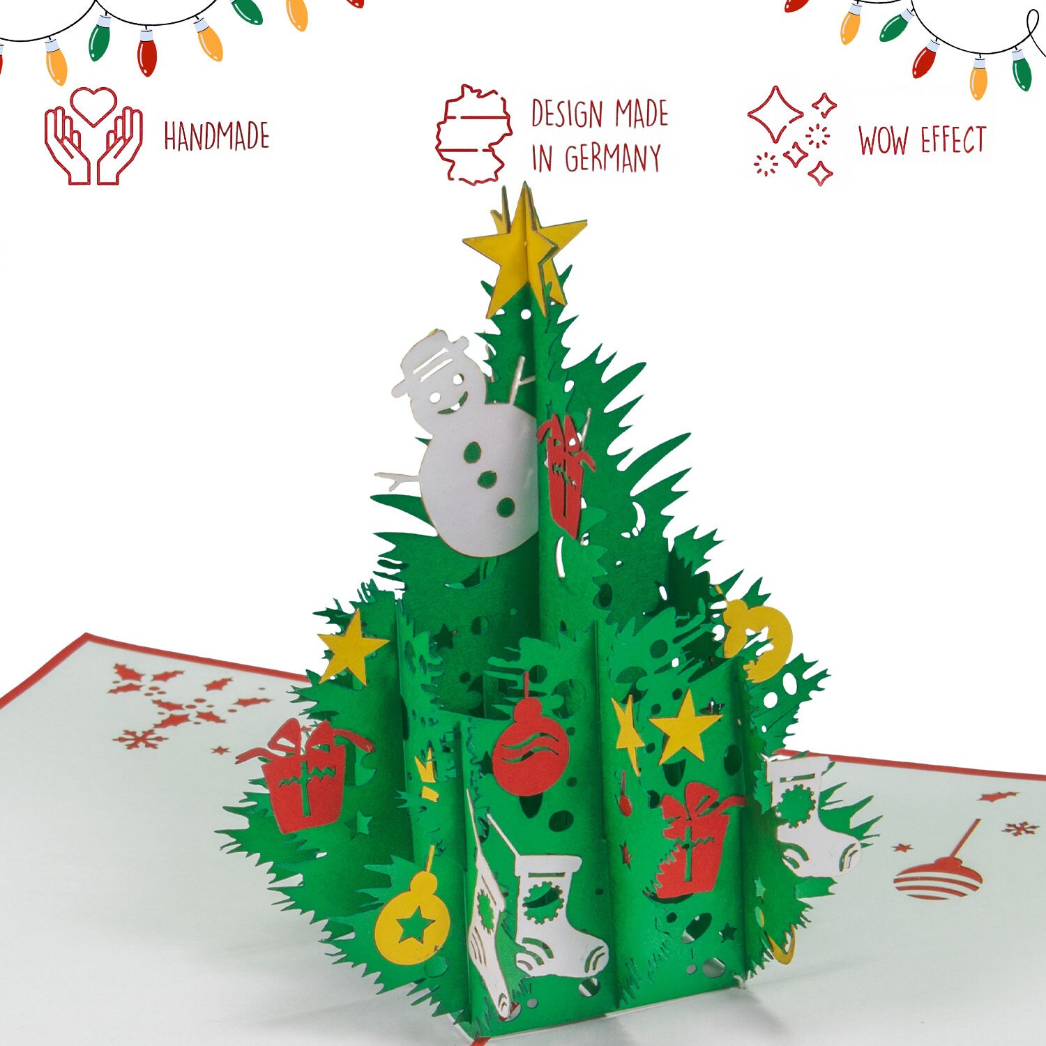 3D Pop-Up Weihnachtskarte „Geschenke – Frohe Weihnachten“ Mit Umschlag – Magischer Gruß