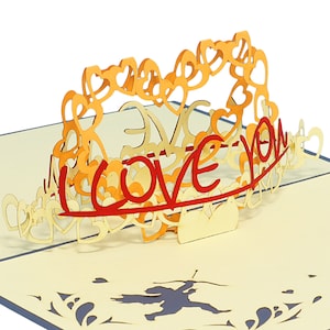LIN17009, LINPopUp®, Tarjetas POP Up San Valentín, Tarjeta Pop Up Amor, Boda, Tarjetas Plegables San Valentín, Regalo Dinero, Pop Up Corazón, N56