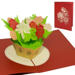 LIN17608, LINPopUp®, Pop-upkaart Bloem, Pop-upkaart, POP-UP-kaarten Verjaardag, 3D-kaarten Bloem, Moederdag, Beterschap, Bloemen, N719