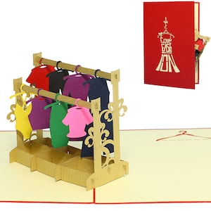 LIN17594, LINPopUp®, Pop Up Karte, Geburtstagskarte, 3D Karten Shopping, Gutschein Kleidung, Einkaufen Gutscheinkarten, Geschenkkarten, N348