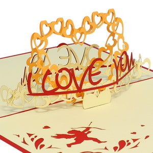 LIN17109, LINPopUp®, Tarjetas POP Up San Valentín, Amor, Boda, Tarjetas Plegadas San Valentín, Tarjeta Pop Up Regalo Dinero, Pop Up Corazón, N57