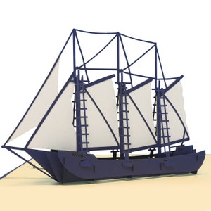 LIN17162, LINPopUp®, pop-upkaarten maritiem, pop-upkaart verjaardag, vakantie, reisvoucher, gevouwen kaarten, geldcadeau, schip, N117