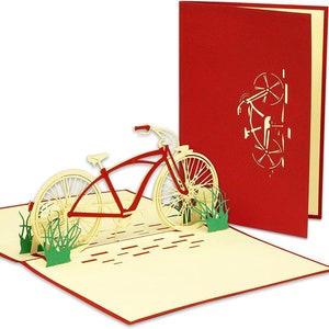 LIN17099, LINPopUp®, POP UP Karte Fahrrad, 3D Geschenk-Gutschein neues Fahrrad, Fahrrad-Tour - Gutschein-Karte - Geburtstags-Karte, N155