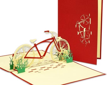 LIN17099, LINPopUp®, POP UP card bike, 3D gift voucher new bike, bike tour - voucher card - birthday card, N155