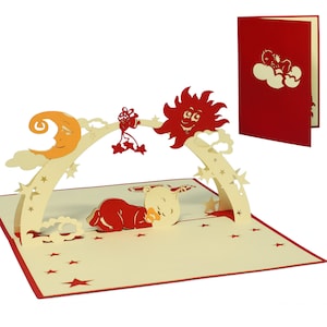 LIN17817, LINPopUp®, LIN POP-Up Tarjetas Nacimiento, Tarjetas de Felicitación Nacimiento, Tarjetas de Felicitación Nacimiento, Bebé, Tarjeta para Nacimiento, Nacimiento Niña, N95