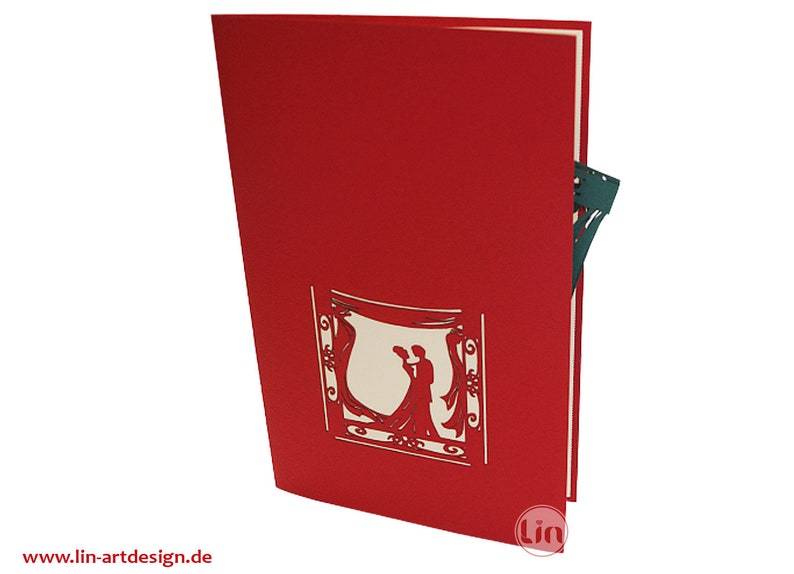 Hochzeitskarte Pop Up 3D Karte N83 LIN17060 Valentinskarte