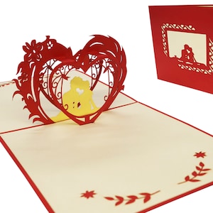LIN17044, LINPopUp®, tarjetas POP-Up boda, tarjetas de felicitación boda, tarjetas de felicitación boda, tarjetas plegables boda, pareja, N60