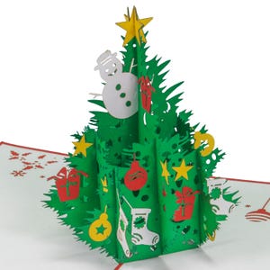 LIN17795, LINPopUp, carte pop-up, sapin de Noël, sapin - carte, carte de Noël 3D, carte-cadeau pour Noël, N459