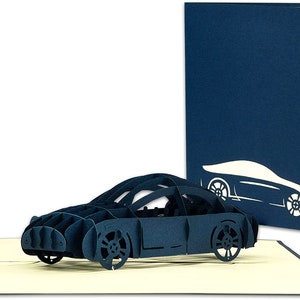 LIN17663, LINPopUp®, Tarjeta POP UP - Tarjeta plegable 3D para auto nuevo, Licencia de conducir Prueba de manejo - Tarjeta de cumpleaños con motivo de auto, N386