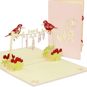 LIN17587, LINPopUp®, LIN POP-Up Cartes Naissance, Cartes de vœux Naissance, Bébé, Carte pour naissance, Fille biologique, N343