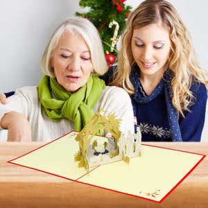 LINPopUp®, Carte Pop Up 3D, Carte de Noël, Carte de Voeux, Nativité, Nativité, N458 image 4