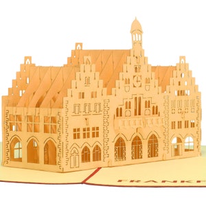LIN17389, LINPopUp®, 3D POP UP-kaarten, wenskaarten Frankfurt, Frankfurt Römer, reisvoucher, Frankfurt am Main, N217