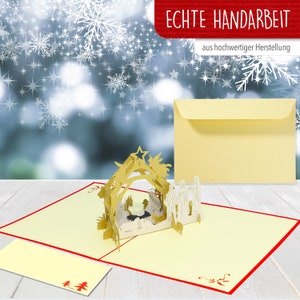 LINPopUp®, Carte Pop Up 3D, Carte de Noël, Carte de Voeux, Nativité, Nativité, N458 image 3