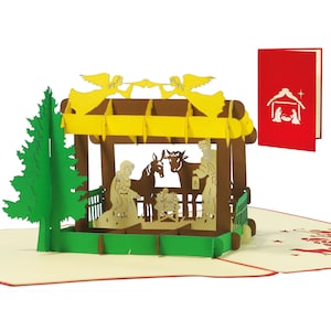 LIN17586, LINPopUp®, Cartolina di Natale POP UP, Natale pop-up, Cartolina di Natale, Cartoline di Natale 3D, Natale, Natività, N443