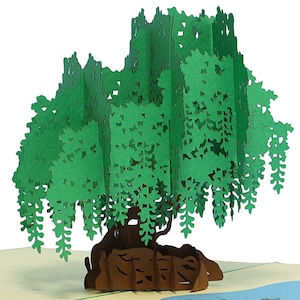 LIN17593, LINPopUp®, Pop Up Card Tree, Pop Up Card Nature, Birthday Card, Folded Card, Mother's Day Cards, Voucher Pond Garden, N347