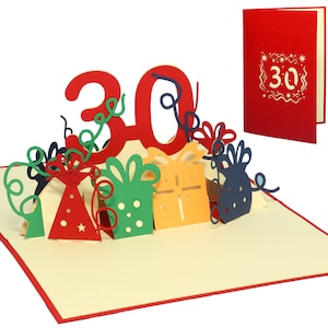LIN17348, LINPopUp®, biglietti pop-up, biglietti d'auguri per il 30° compleanno, biglietti d'auguri, biglietti d'auguri, 30° anniversario, anniversario, N241