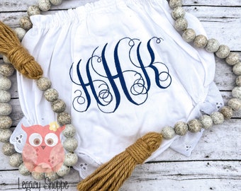 Monogrammed Diaper Cover Monogrammed Bloomers