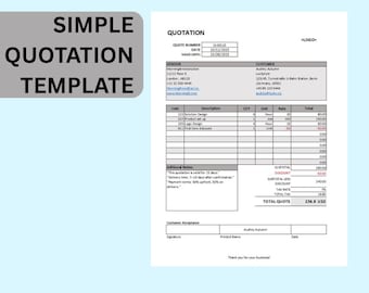 Business Quote Template | Excel & Canva, A4 Letter