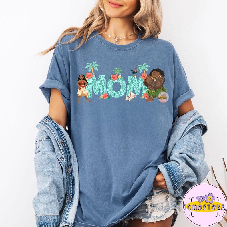 Disney Vaiana mamma PNG, Disney Vaiana Maui T-shirt, Disney Vaiana mamma skjorta, Vaiana familj matchande t-shirt, present till mamma, familjesemester bild 5