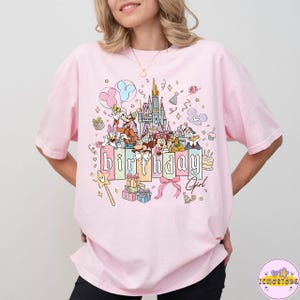 Disney Mickey and Friends Castle Birthday Girl PNG, Disneyland Birthday Girl Shirt, Magic Kingdom Birthday Trip Tee, Comfort Colors®