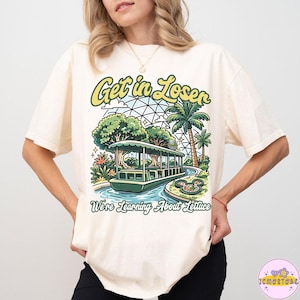 Retro Epcot-inspirerad livsstil med landet PNG, rolig Disney Park Get In Loser Vi lär oss om salladströja, Disneyland-familjeresa