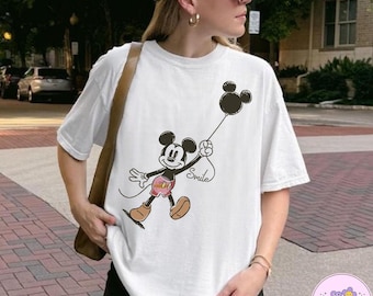 Vintage Mickey Ears Balloon PNG, Mickey & Friends T-Shirt, Magic Kingdom Shirt, Disney Family Vacation Shirt, Disneyland Trip Tee