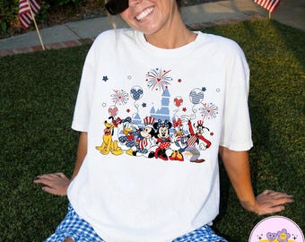 Disney USA PNG, 250th Anniversary Shirt, Mickey and Friends Shirt, Patriotic Shirt, 4th of July Shirt, Comfort Colors Disneyland Trip Tee