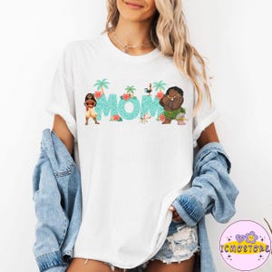 Disney Vaiana mamma PNG, Disney Vaiana Maui T-shirt, Disney Vaiana mamma skjorta, Vaiana familj matchande t-shirt, present till mamma, familjesemester bild 2