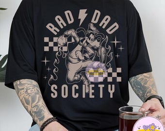Vintage 90s Goofy Rad Dad Society Checkered PNG, Disney A Goofy Movie Dad Shirt, Father's Day Gift, Disneyland Vacation Tee, Gift For Dad