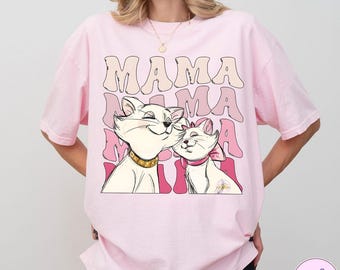 Mamma och mini PNG, Aristocats Mama T-shirt, Mamma och barn matchande tröja, Disney kattmamma-tröja, Duchess och Marie-tröja, Mamma och jag-tröja