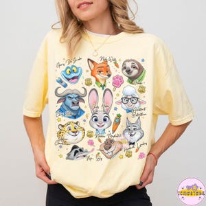 Disney Zootopia Characters Signature Sketch PNG, Judy Hopps Nick Wilde Zotropolis Family Matching Shirt, WDW Disneyland Trip Comfort Colors